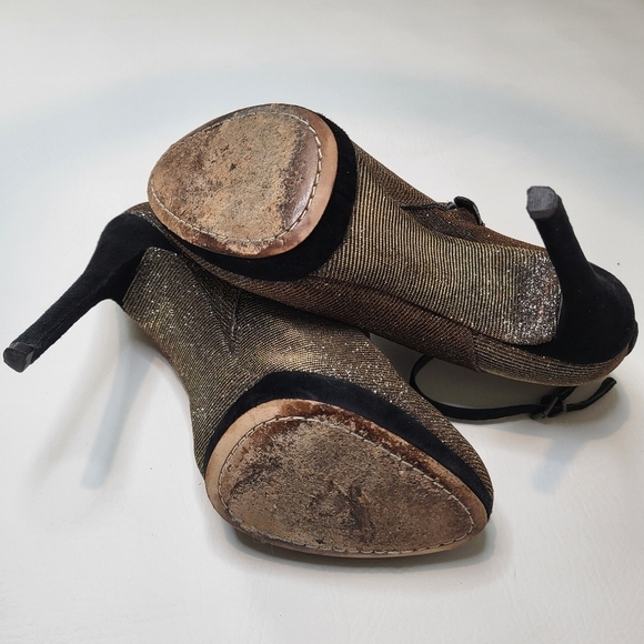 B Brian Atwood Fruitera ankle booties sparkly fabric ankle strap size 6.5 - Picture 7 of 12